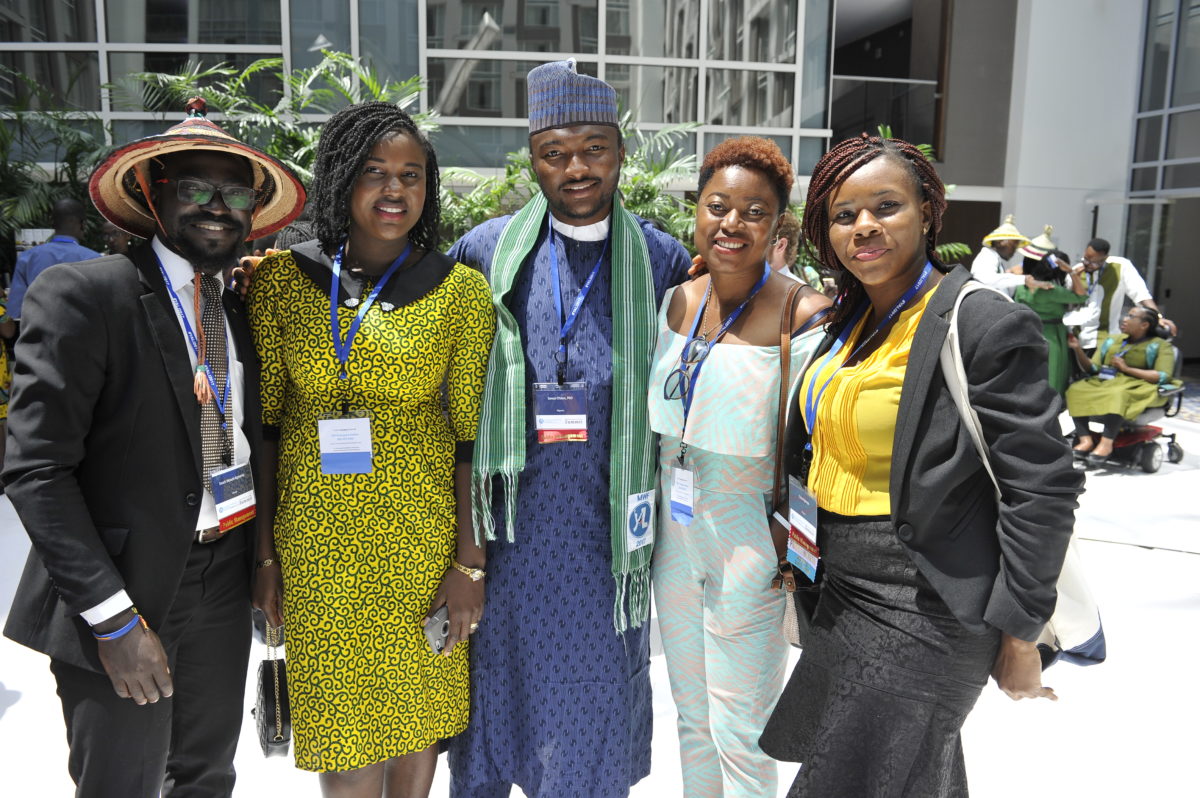 Fellows pose for a photo during the Networking Reception at the 2017 Mandela Washington Fellowship Summit.