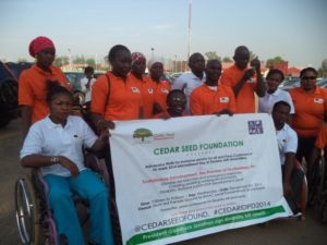Lois Auta and her organization Cedar Seed Foundation at an event for International Day of Persons with Disabilities.
