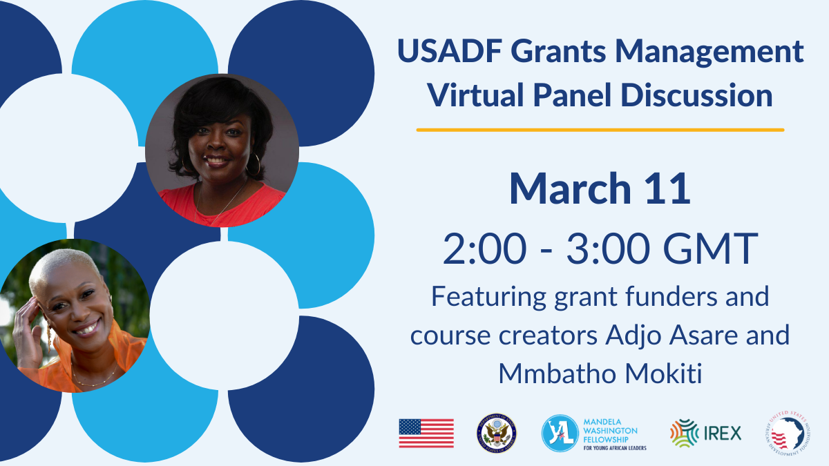USADF Grants Management Live Event postcard