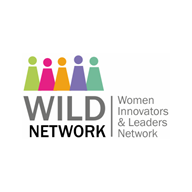 Women Innovators & Leaders (WILD) Network Logo; 5 multicolored person icons above org name