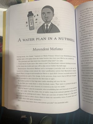 Photo of Murendeni's story in a book